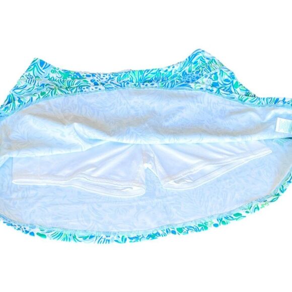 NWT Lilly Pulitzer Aila Skort Dandy Lions Hydra Blue Athletic Floral Size Large - Picture 4 of 6